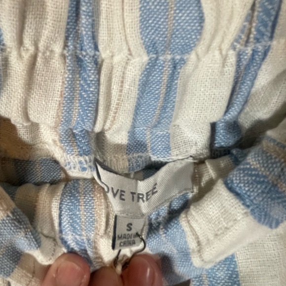 Love Tree Womens Stripped Linen Pants Elastic Waist Size Sm Beachy New With Tags - Picture 5 of 6